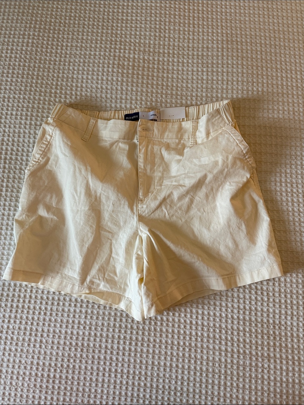 Old Navy Pale Yellow Casual Cotton Shorts
